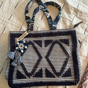 NWT Steven by Steve Madden brand boho style tote, navy color.